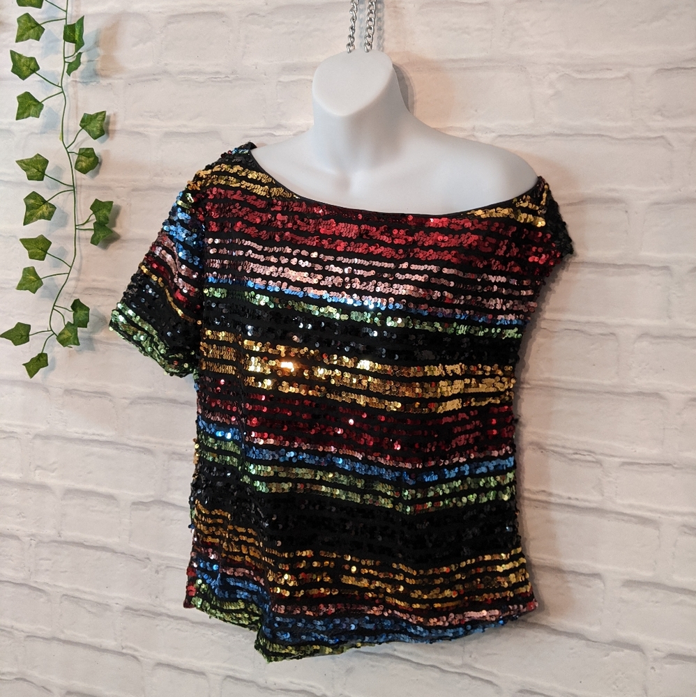 Retro Rainbow Siquence Top